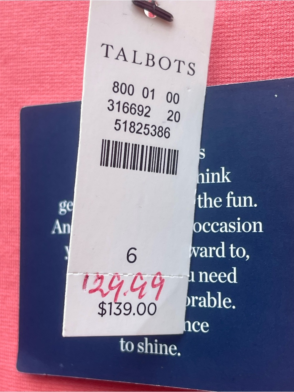 Talbots Coral Pink Sleeveless Midi Dress with Scalloped Laser-Cut Hem NWT SZ 6 - Picture 6 of 11